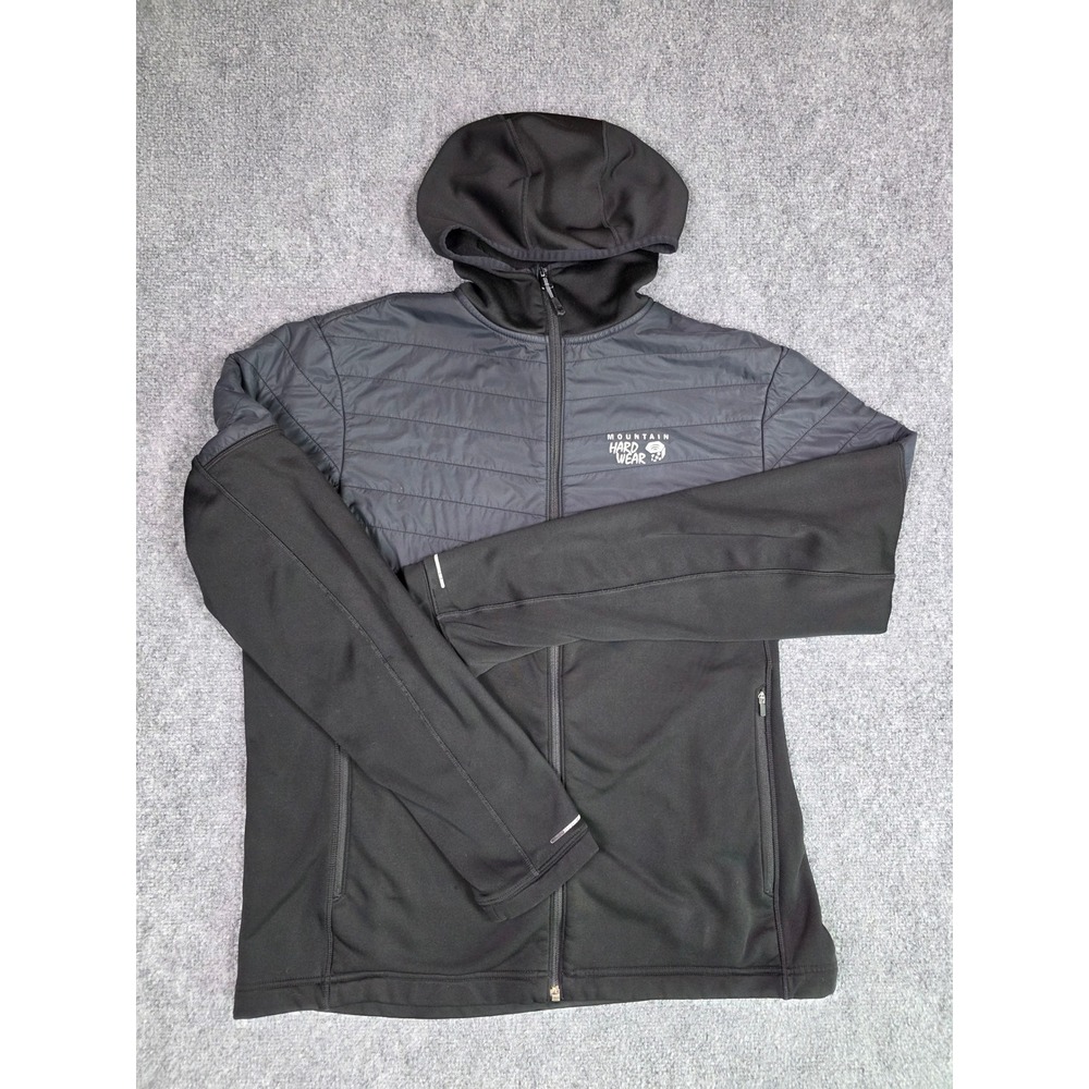 Mountain Hardwear Hybrid Jacket Mens L Black Insulated Softshell Hooded